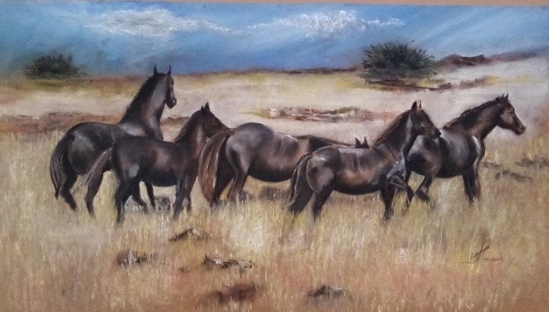 Mustangs en la pradera